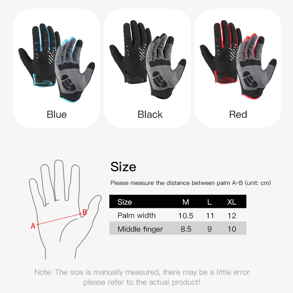 ATURE - Guantes Ciclismo Bicicleta Touch Con Palma Anti Golpes Mtb