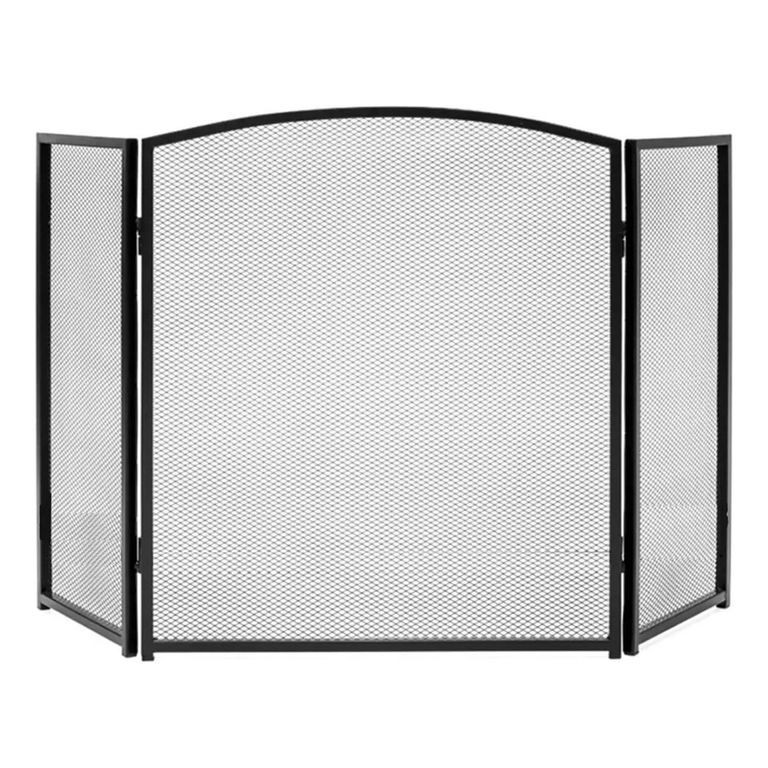 TSKY CHILE SHOPPING Visualización para Chimenea, 3 Paneles de Hierro Forjado de 130cm de Largo x 75cm de Alto
