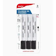 GENERICO - Plumón para Pizarra Negra Pack 3 Unidades de Larga Duración