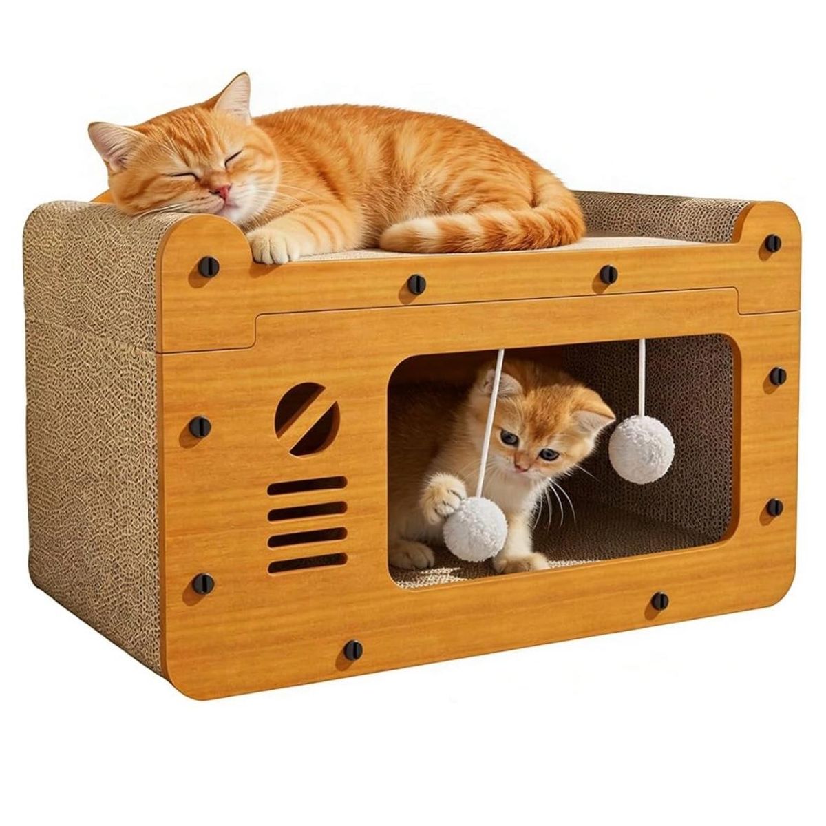 GENERICO - Rascador Cama Casa Para Gatos Rascador Desmontable