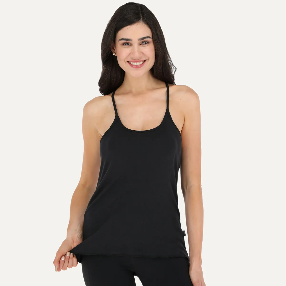 FLORES - Polera Rib Sin Mangas Mujer Flores