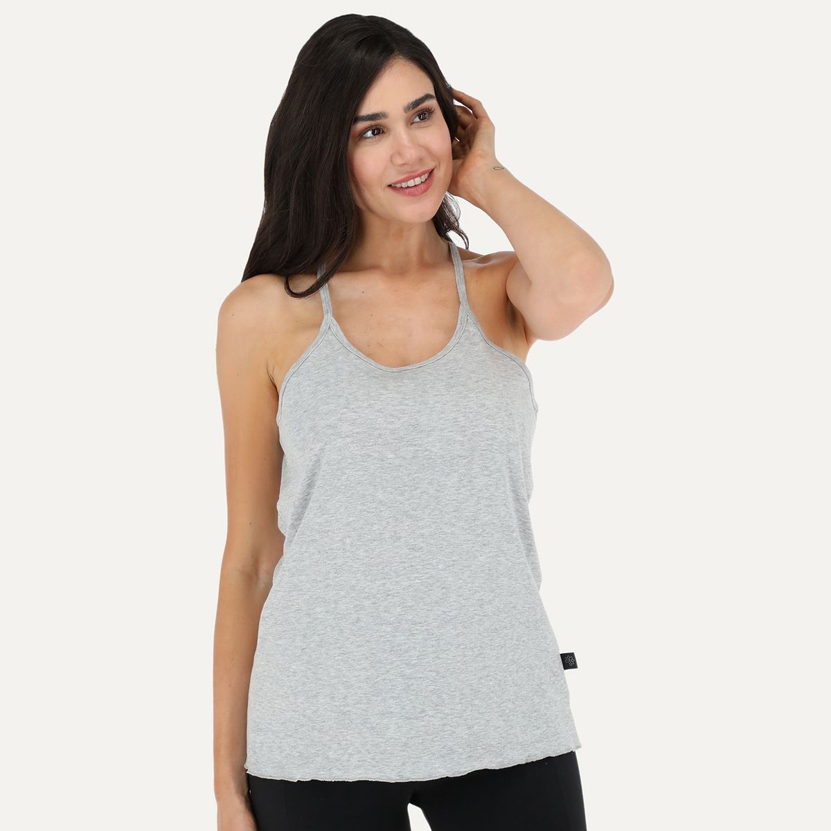 FLORES - Polera Rib Sin Mangas Mujer Flores