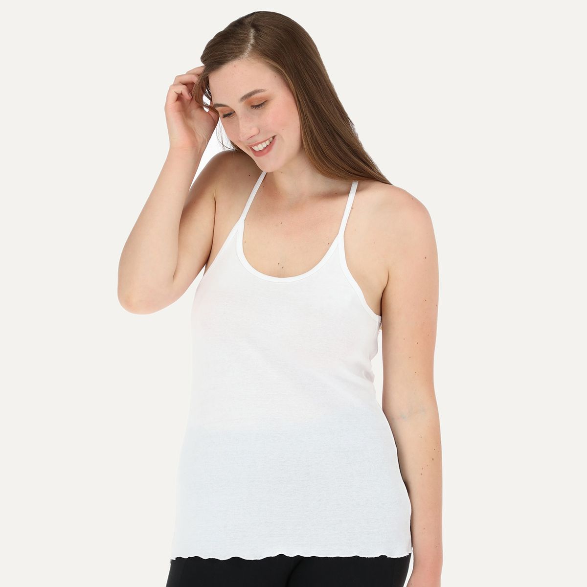 FLORES - Polera Rib Sin Mangas Mujer Flores