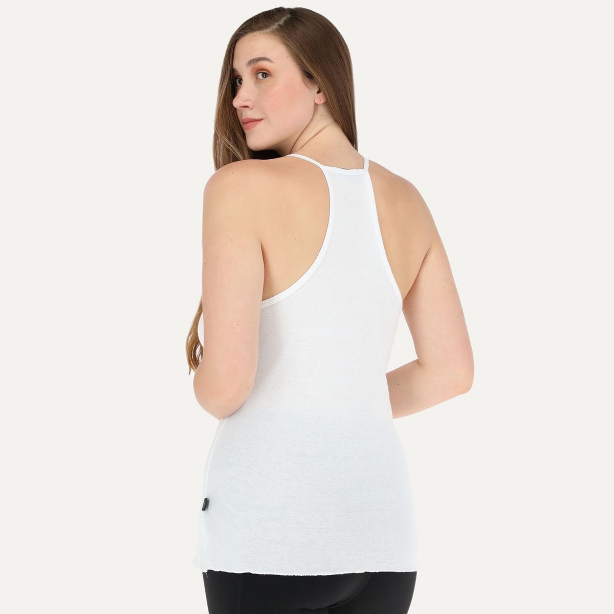 FLORES - Polera Rib Sin Mangas Mujer Flores