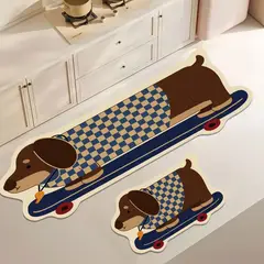 GENERICO - Alfombra de cocina engomada