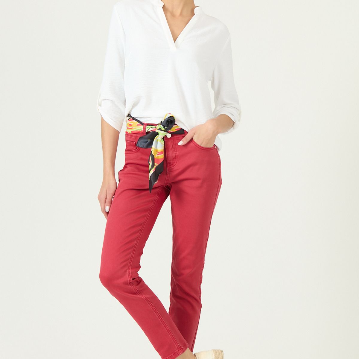 PRIVILEGE - Pantalon Skinny Rojo Cod 0200065