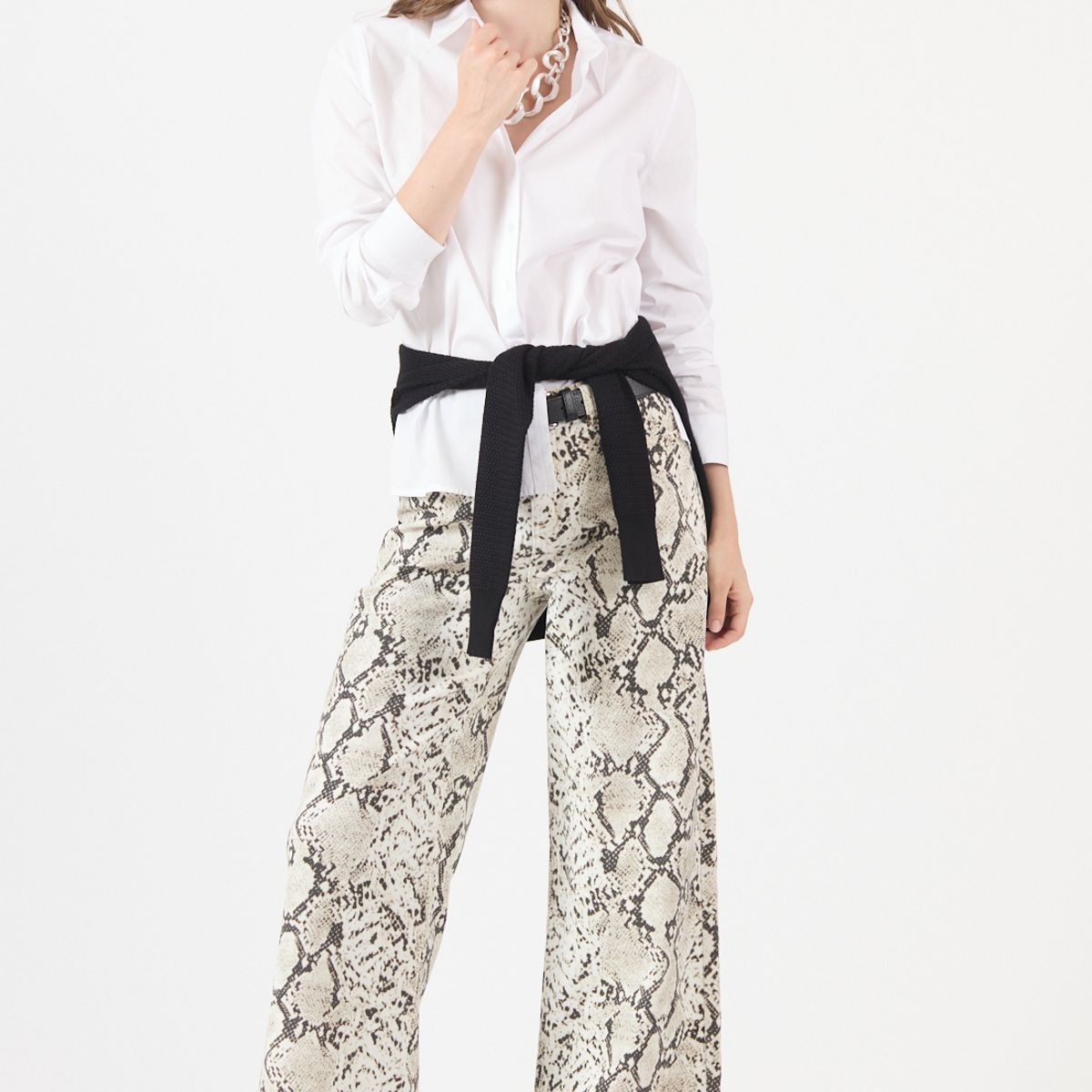 PRIVILEGE - Jeans Animal Print Crudo Cod 2400506