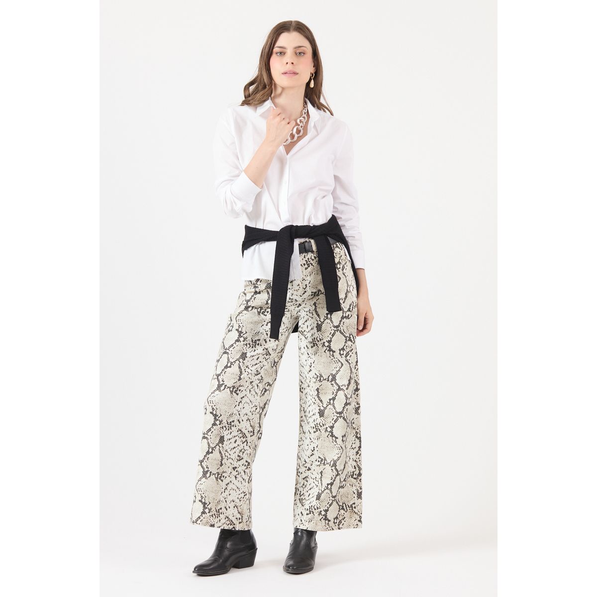 PRIVILEGE - Jeans Animal Print Crudo Cod 2400506