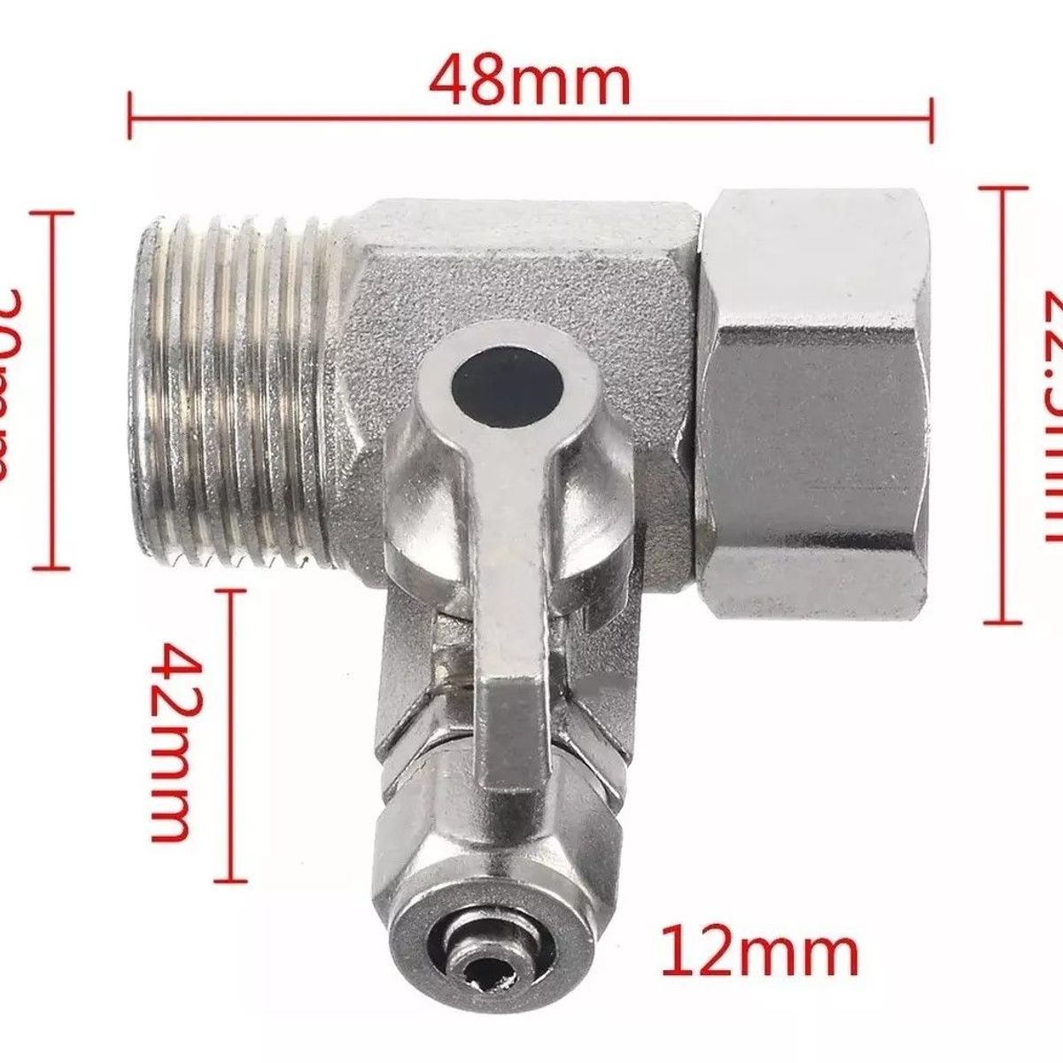 GENERICO - Llave Paso Conexion 12 X14 Para Refrigerador Ice Maker