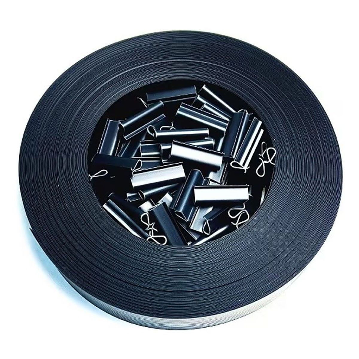 GENERICO - Cinta Plástica Cubre Cercos Para 3.5m2 76metros 125broches Negro