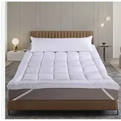 GENERICO - Cubrecolchón Topper Ultra Acolchado King Plaza 2.5 Blanco