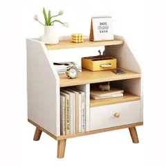 GENERICO - Velador Living Mesa De Noche 1 Cajon 40x30x53cm Mdf Blanco