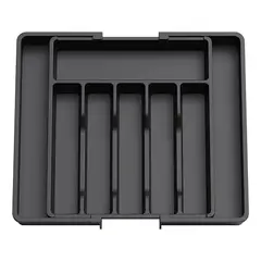GENERICO - Organizador Cubiertos Ajustable Expandible 8 Compartimientos Negro