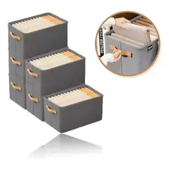 GENERICO - 6x Bolsas Organizador Ropa Caja Plegable Asa Almacenamiento