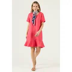 PRIVILEGE - Vestido De Lino Rojo Cod 4005425