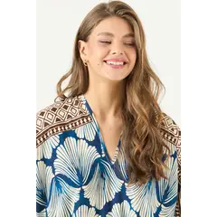 PRIVILEGE - Vestido Estampado Azul Cod 4005635