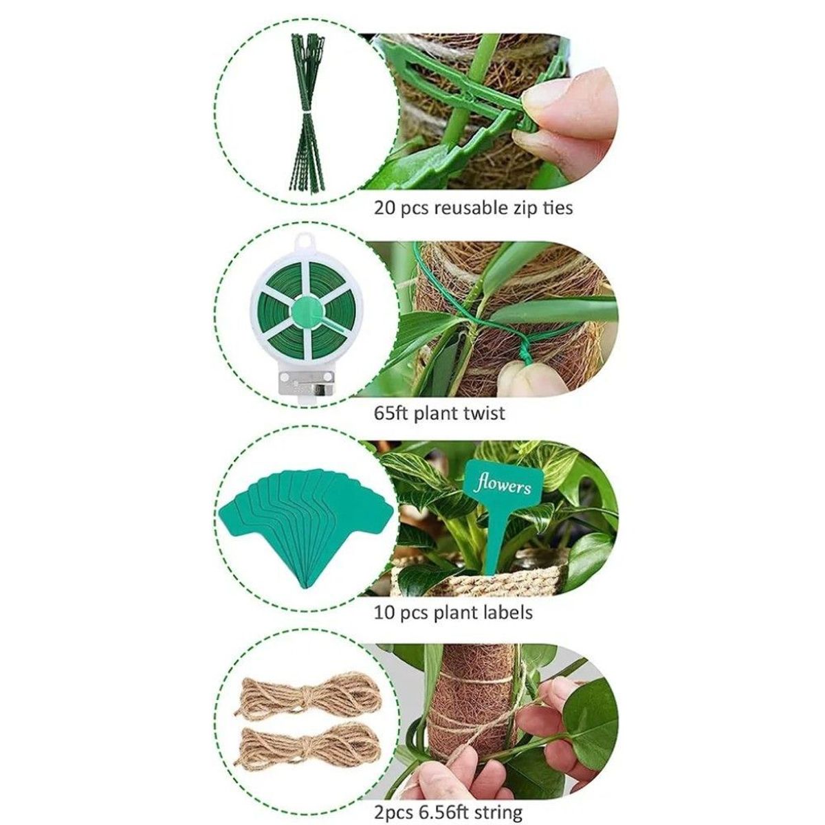 GENERICO - Juego De 9 Tutor De Musgo Para Plantas 41 Cm Moss Pole