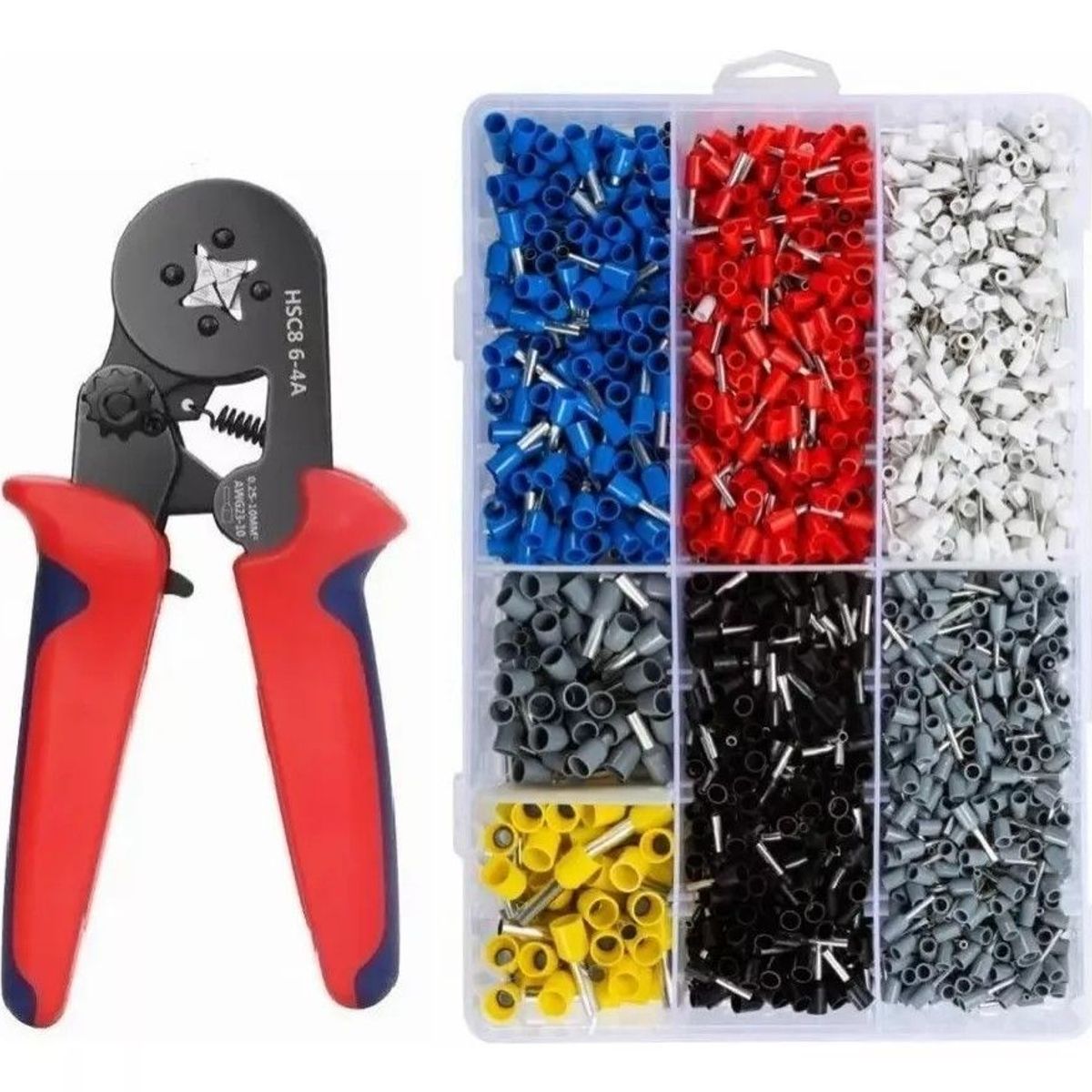 GENERICO - Alicate Aprieta Terminal Crimping Ferrule + 2000 Ferrules