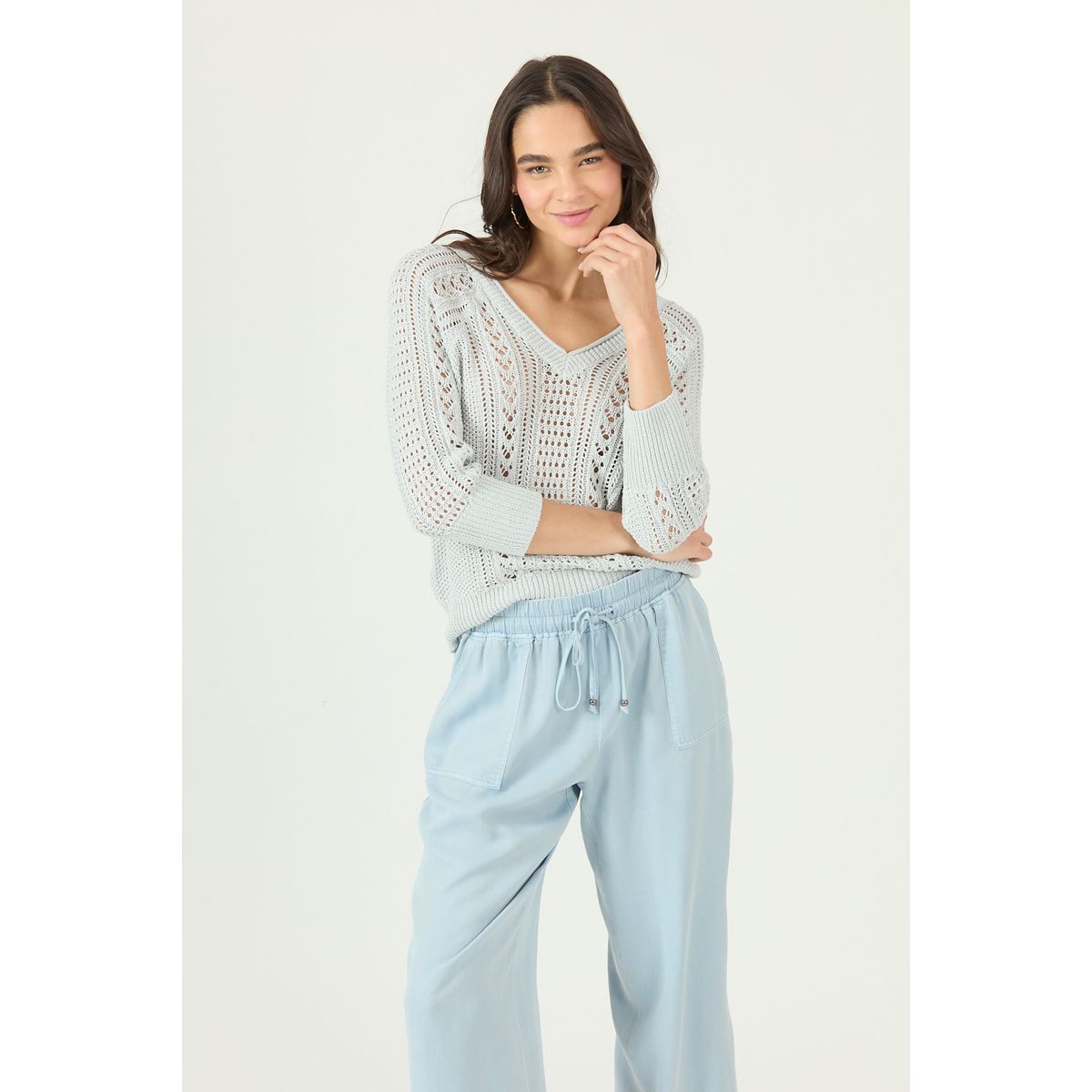 PRIVILEGE - Sweater Celeste Cod 5406045