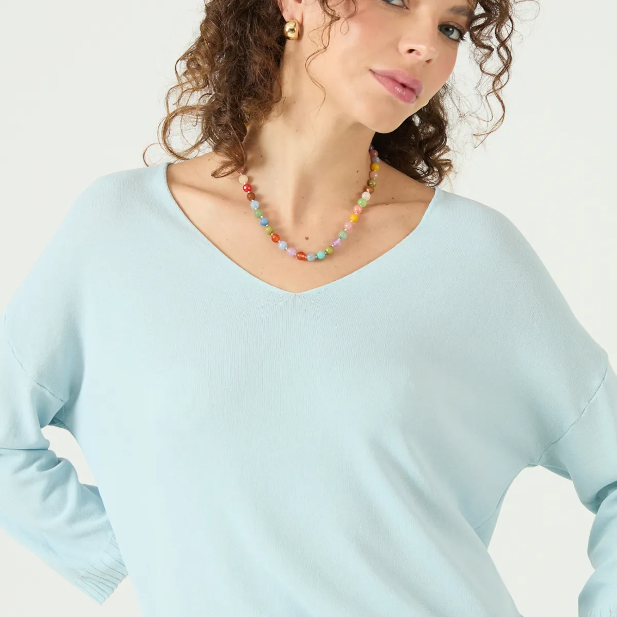 PRIVILEGE - Sweater Celeste Cod 5406375