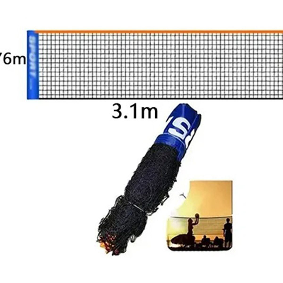 GENERICO - Red De Tenis Voleibol Y Badminton Con Bolso 3,1 M De Largo