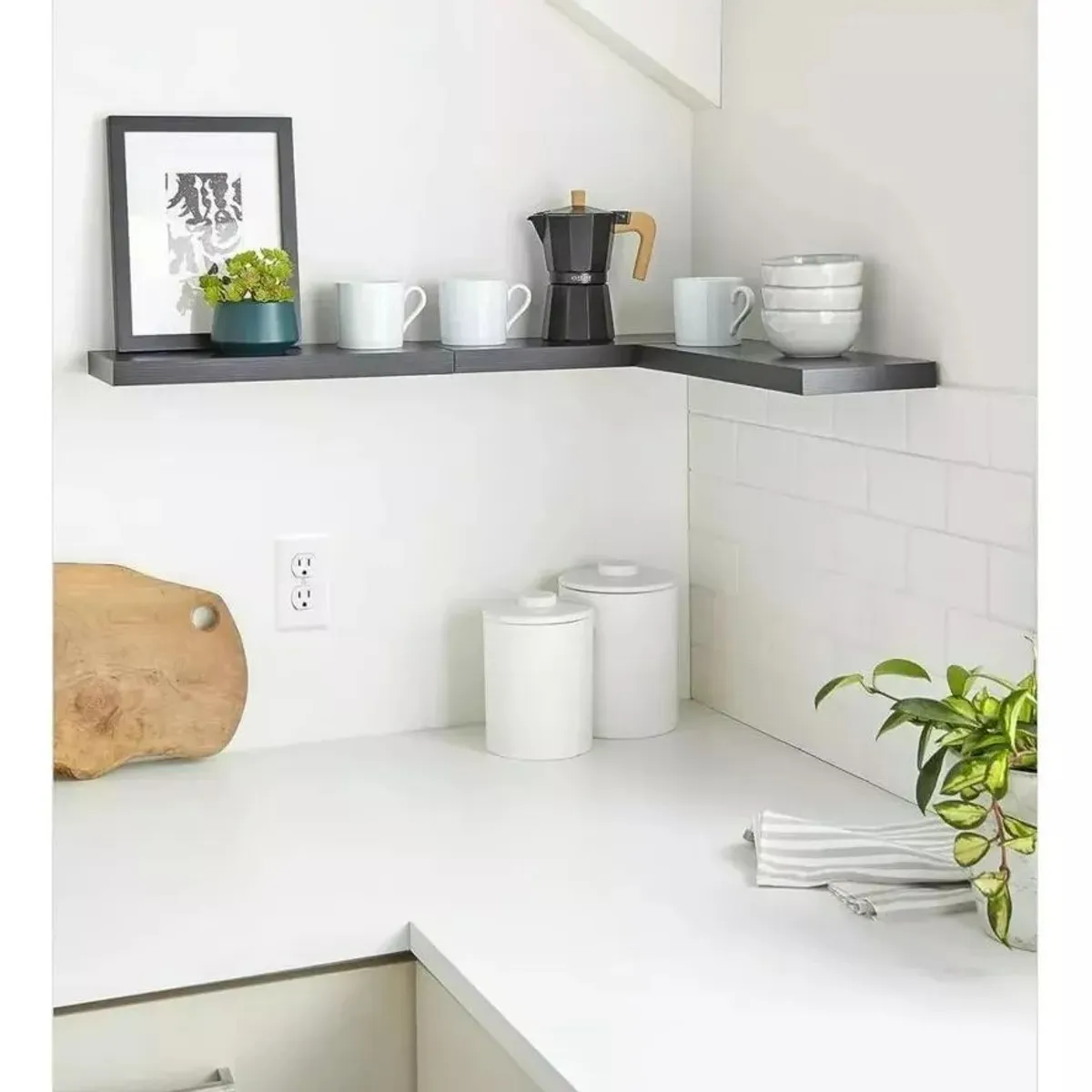 GENERICO - Repisas Flotantes De Madera Mdf Premium Kit X3 Negro