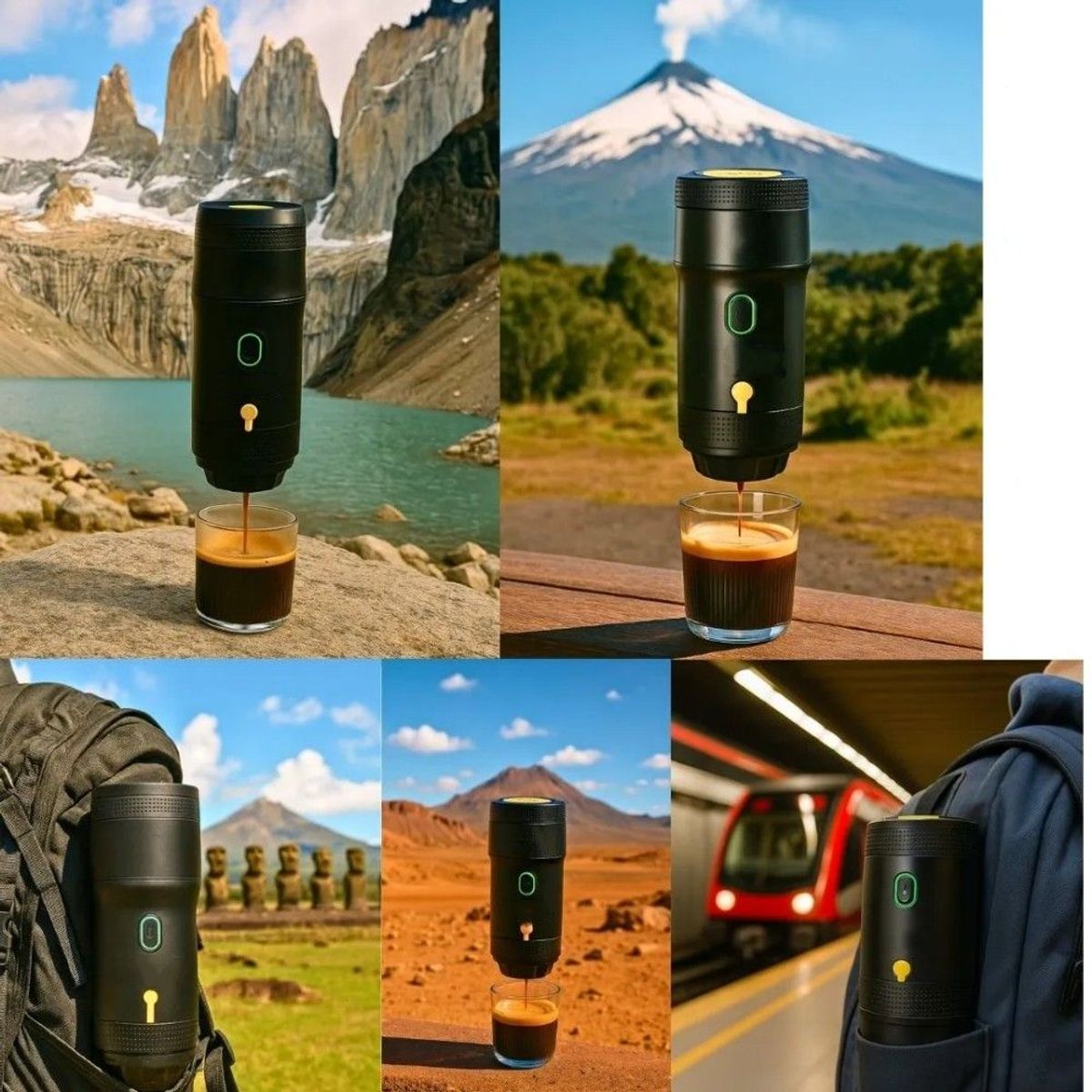 GENERICO - Cafetera Portátil Espresso 7500mah Recargable 3 En 1