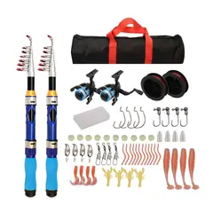 ATURE - Kit 2 Cañas Telescópicas 2.1m+2.3m Pesca Dulce Salada