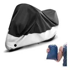 GENERICO - Funda Lona Cubre Moto Impermeable Anti Lluvia Polvo Uv Negro