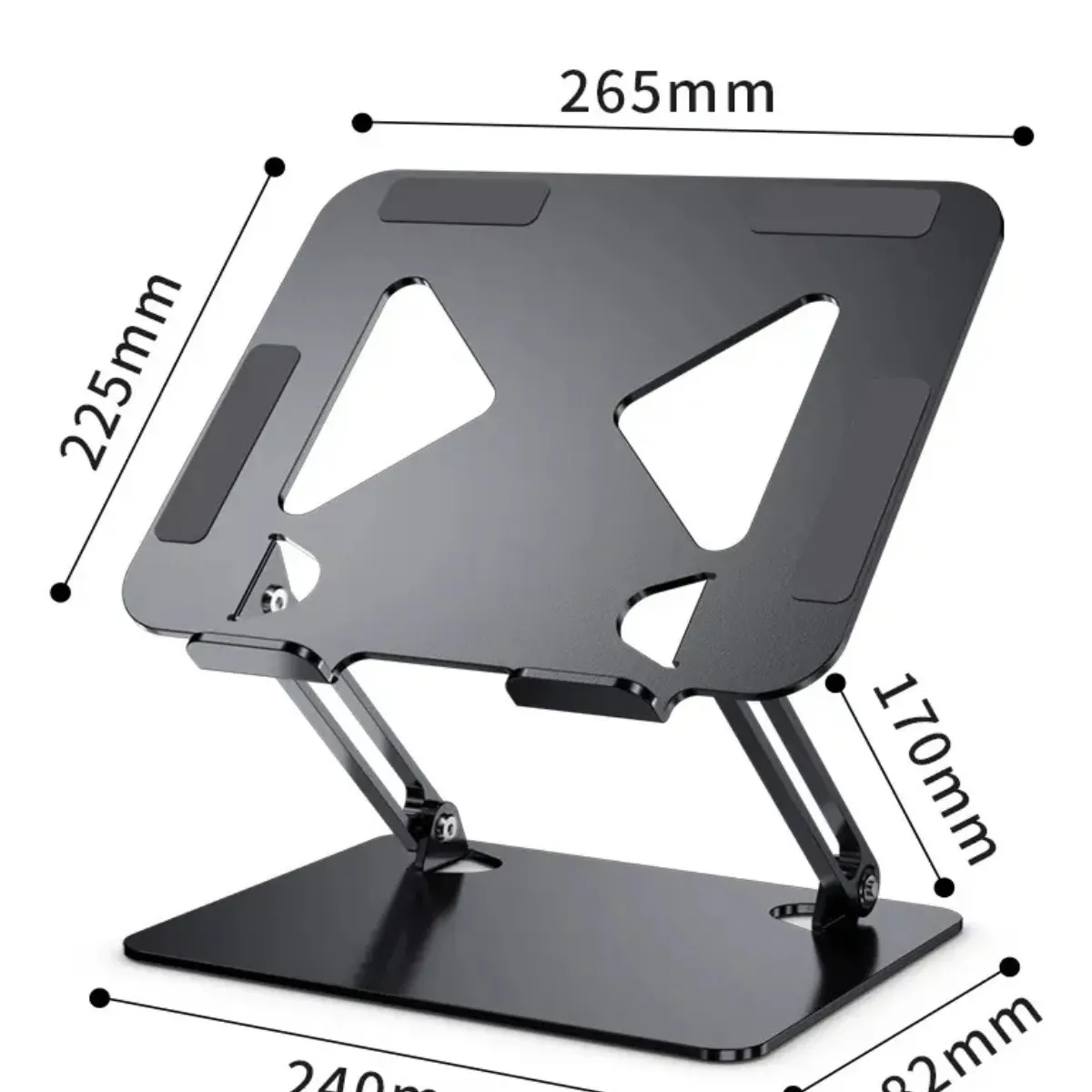 GENERICO - Soporte Base Alzador Notebook Laptop Mac Plegable Ajustable Color Gris Oscuro Antideslizante Labg