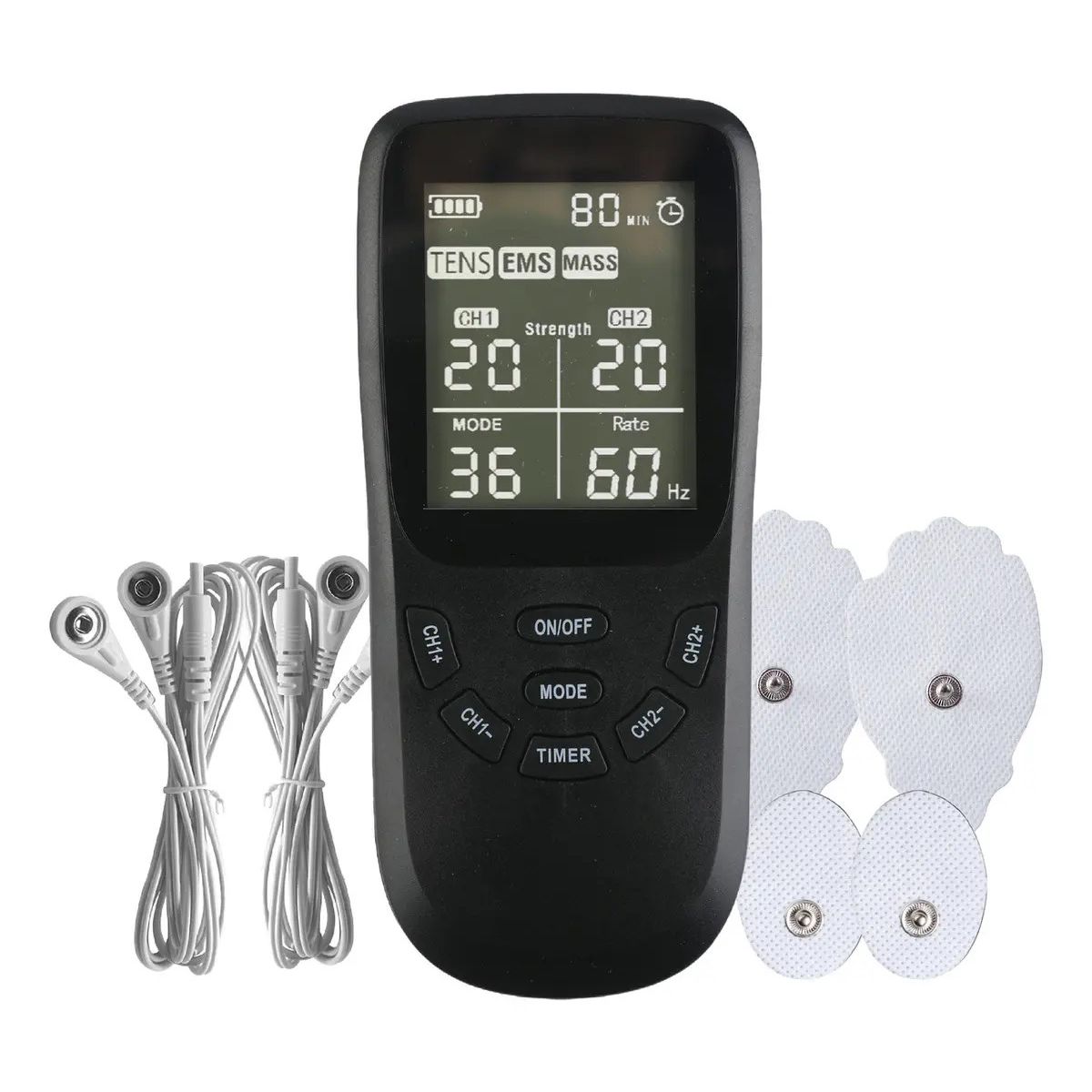 GENERICO - Tens Ems Muscular 36 Modos Electroestimulador Dual Labg