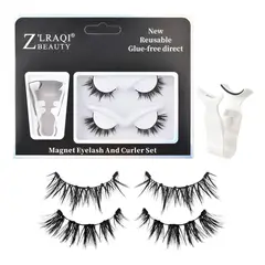 YAYKO - Pestañas Magnéticas Reutilizables Con Pinzas 2 Pares
