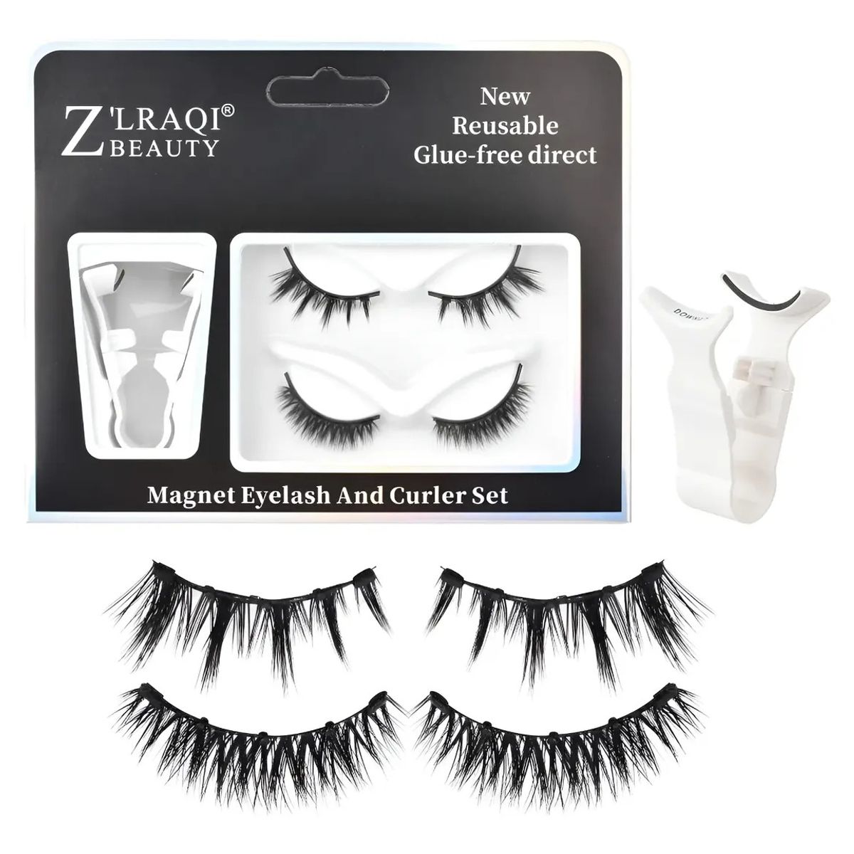 YAYKO - Pestañas Magnéticas Reutilizables Con Pinzas 2 Pares