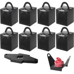 KUANGYE - 50 Caja Para Cupcakes Individual Con Ventana Regalo Galletas