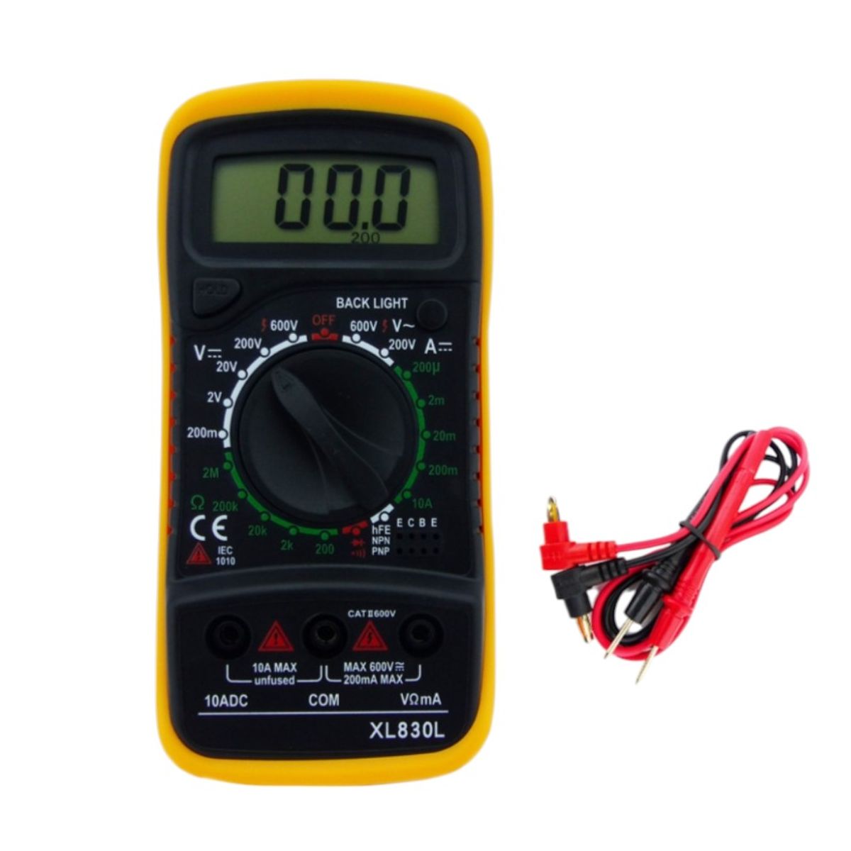 GENERICO - Tester Digital, Con Funda, Alta Calidad. Mod-XL830L. En Blister.
