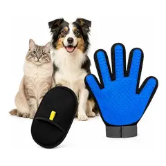 GENERICO - Pack Guante Quitapelo Electrostático + Guante Cerdas Mascota Perros y Gatos