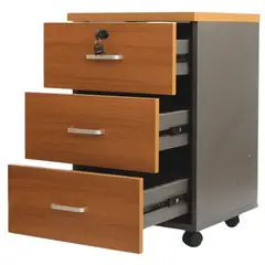GENERICO - Cajonera Móvil de 3 Cajones color Peral