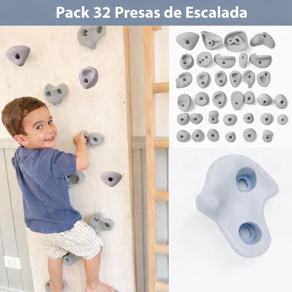 BLOKIDS - Presas de Escalada: Pack de 32 piedras de resina
