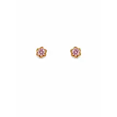 GENERICO - Aros Oro 18k Bebé o Niña con Rosa de Francia