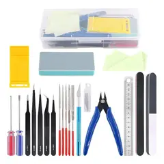 GENERICO - Kit De Herramientas Para Modelismo Con Caja 21 Piezas BELUG