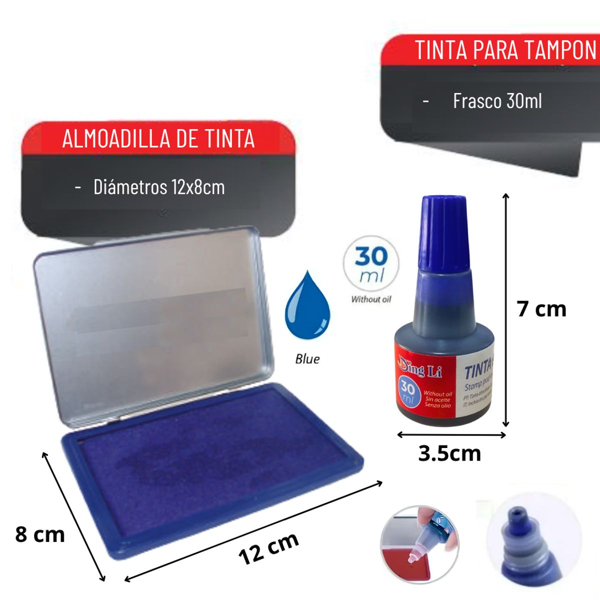FULTONS - Set Almohadilla Huellero + Tinta Azul 30ml
