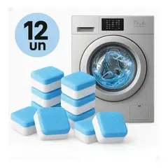 GENERICO - Pastillas Efervescentes Limpieza De Máquina Lavadora 12 Uds