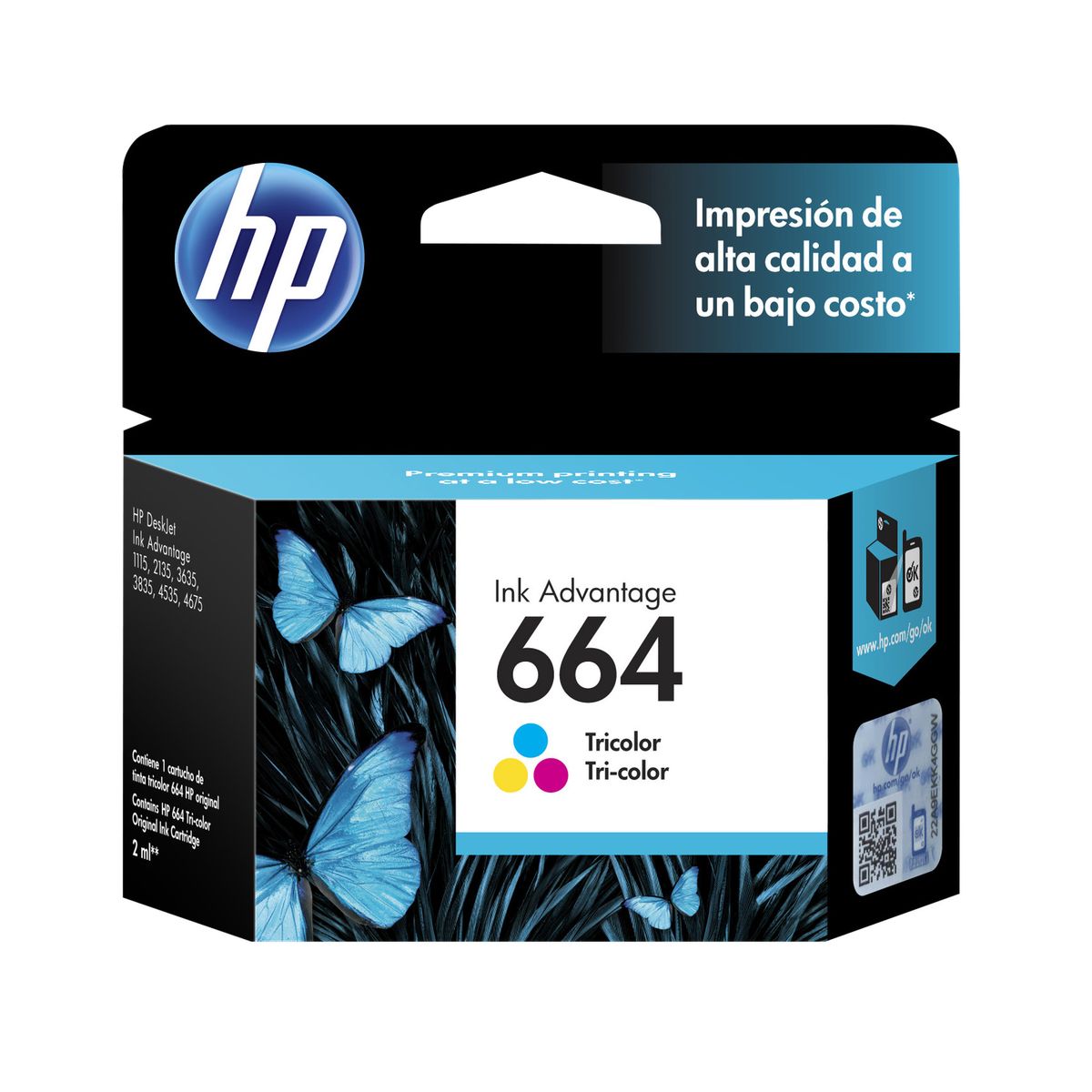 HP - Cartucho de Tinta HP 664 tricolor
