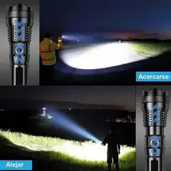 GENERICO - Linterna Led Recargable Linterna Recargable Linterna Táctica De Mano Batería Recargable 10000 Lumen