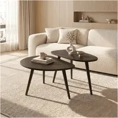 HOMER DESIGN - Juego Mesa De Centro Living Adriana Minimalista Convertible