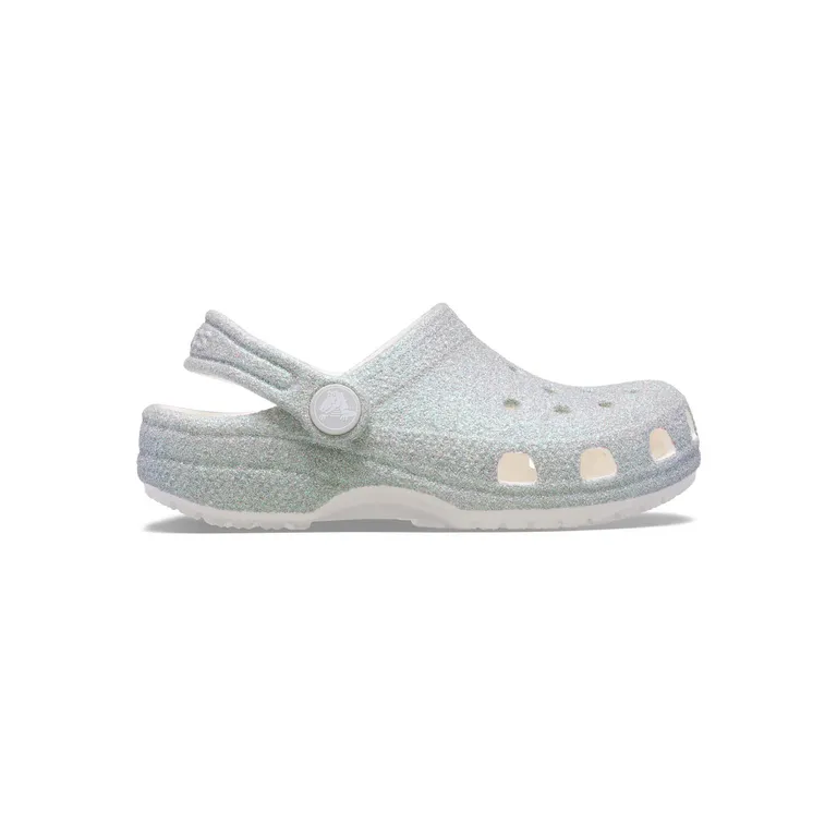Zueco Niños Grandes Classic Glitter Plateado
