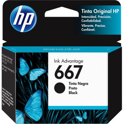 Hp Cartucho De Tinta 667 Negro