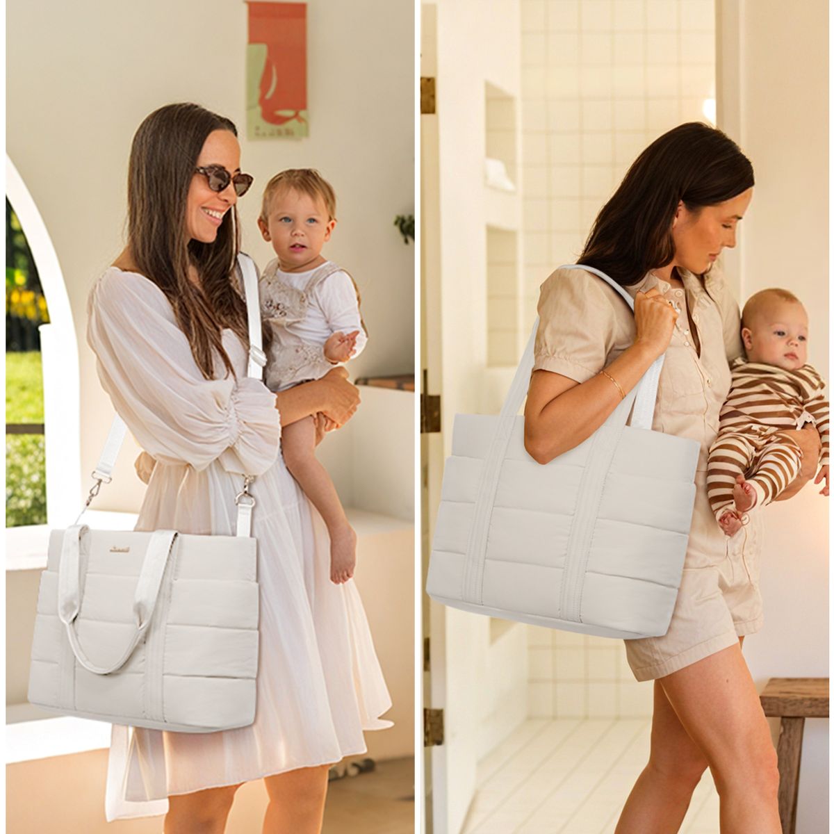SENSIBLUE - Bolso Maternal Puffer Emma  Ligero, Elegante y Funcional