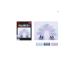 GENERICO - Globos Arcoiris 19 Unidades Colores Pasteles