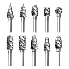 GENERICO - Set 10 Fresas Rotativas Para Metal, Taladro Y Dremel, Lima BELUG